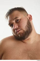 Head Man White Overweight Studio photo references